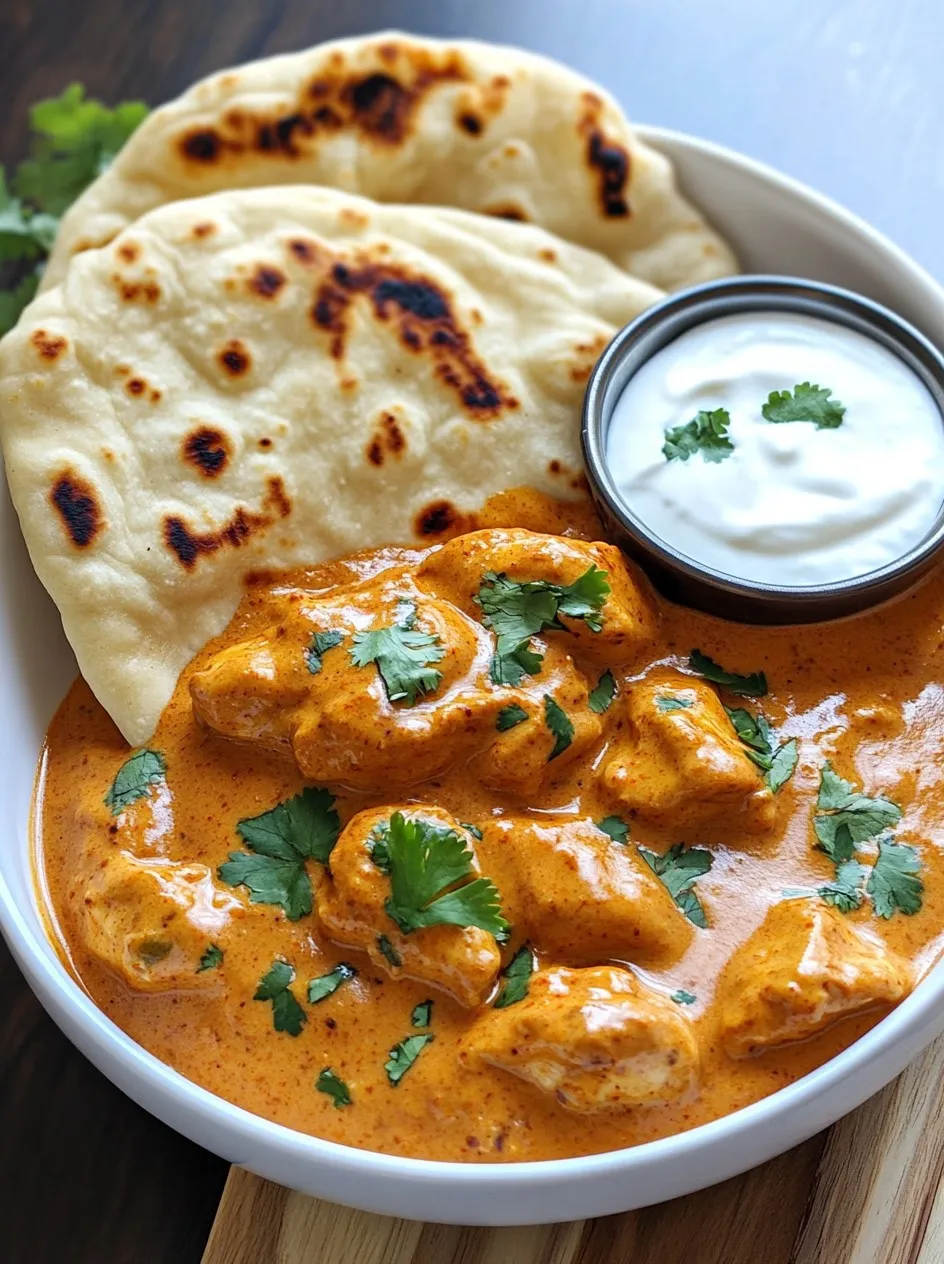 Butter Chicken with Naan, classic North Indian dish at Dilli-6 San Ramon